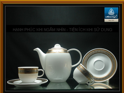 Bộ bình trà 0,8L Hoa hồng