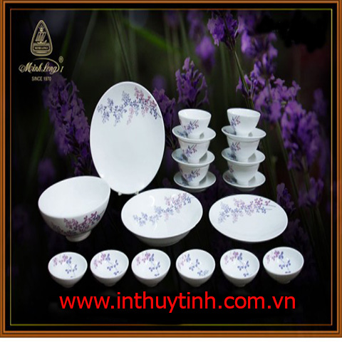 BỘ BÀN ĂN 22SP CỎ TÍM