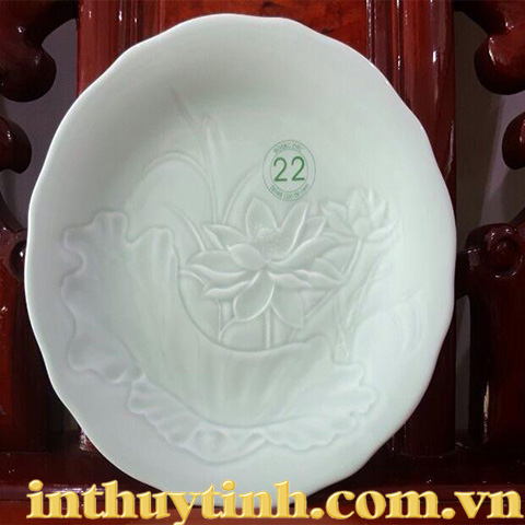 DĨA TRÒN 27 CM-XANH SEN